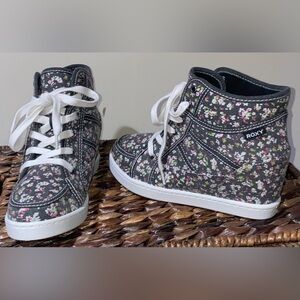 New vintage Roxy sneakers hidden Wedge Platform sneakers floral Y2K shoes hi top